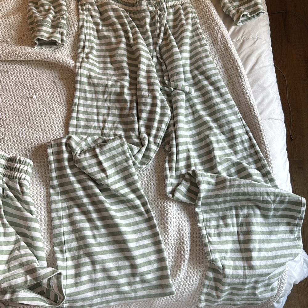 Striped Green and White loungewear - pants only